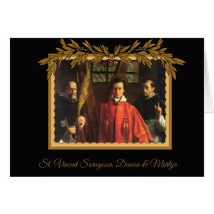 Saint Vincent Saragossa Deacon-Martyr Prayer-kort OBS Kort