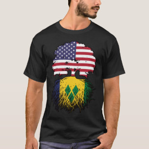Saint Vincent Vincitan American USA Träd Roots T Shirt
