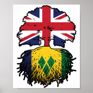 Saint Vincent Vincitan British UK Träd Roots Poster