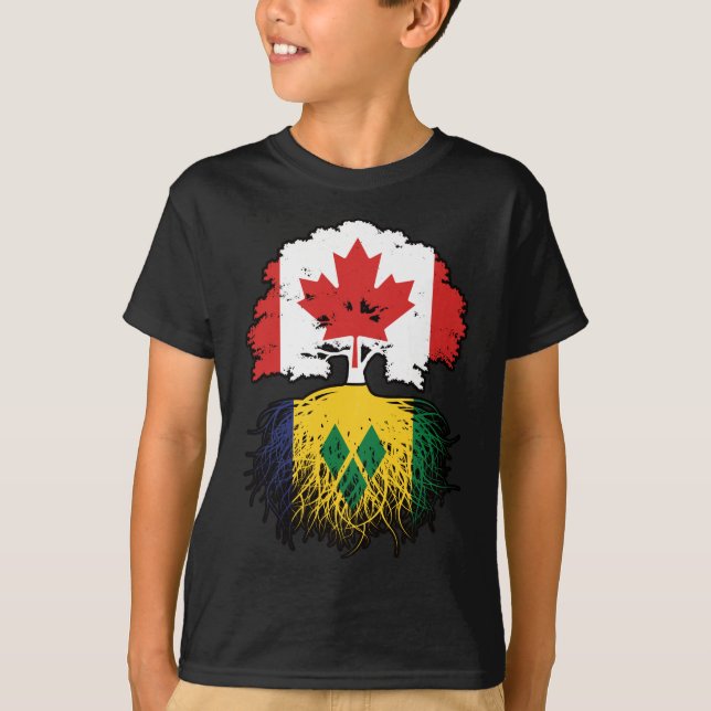 Saint Vincent Vincitan Canadian Träd Root T Shirt (Framsida)