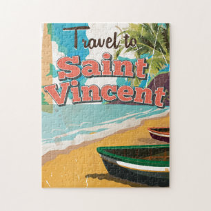 Saint Vincent vintage resor poster. Pussel