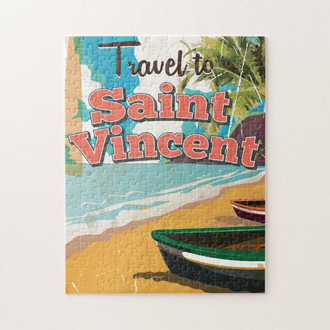 Saint Vincent vintage resor poster. Pussel (Vertikal)