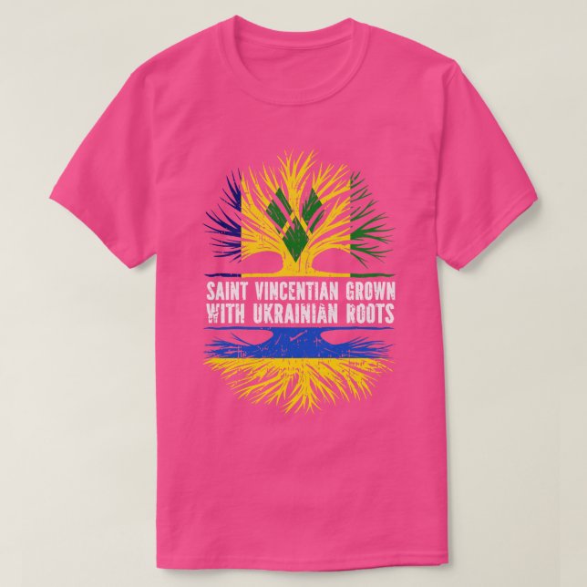 Saint Vincitan Grown med ukrainska rötter Flagga T Shirt (Design framsida)