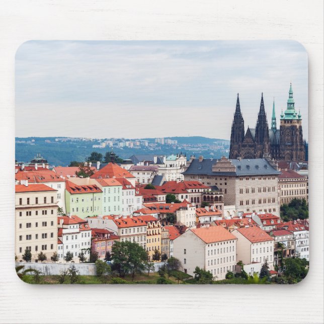 Saint Vitus Cathedral och Prag Cityscape - Tjeckie Musmatta (Framsidan)