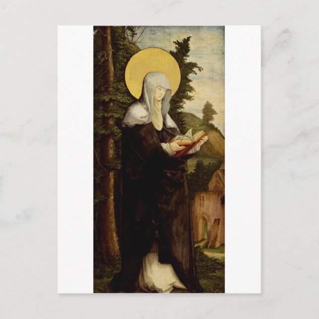 Saint Walpurga Medieval Anglo-Saxon-missionär Vykort (Framsida)