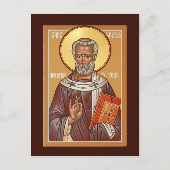 Saint Wilfred of York Prayer Card Vykort (Framsida)