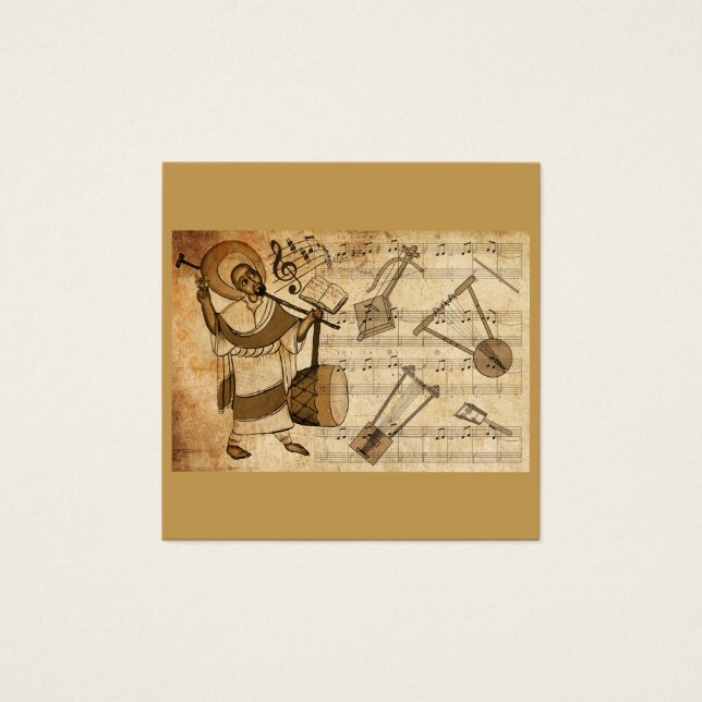 Saint Yared & The Ethiopian Music Instrument Fyrkantigt Visitkort (Framsida)