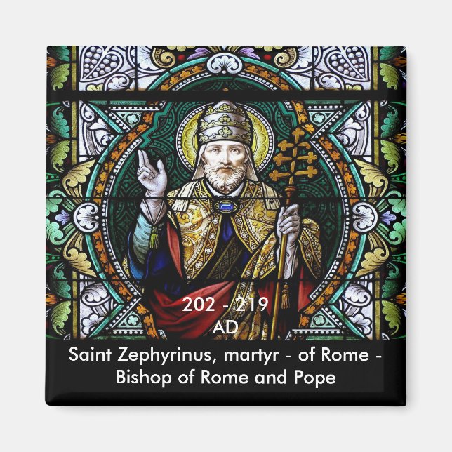 Saint Zephyrinus, Martyr och påve - Magnet (Framsidan)