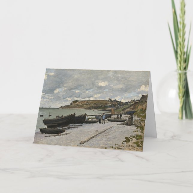 Sainte-Adresse by Monet - Boats Sea Cloudy Himlar Kort (Framsida)