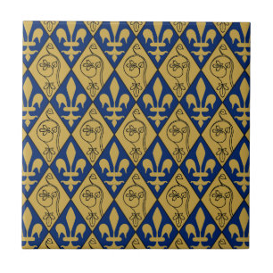Sainte-Chapelle Fleur de Lys Ceramic Tile Kakelplatta
