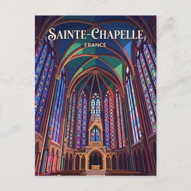 Sainte-Chapelle Frankrike Vykort (Framsida)