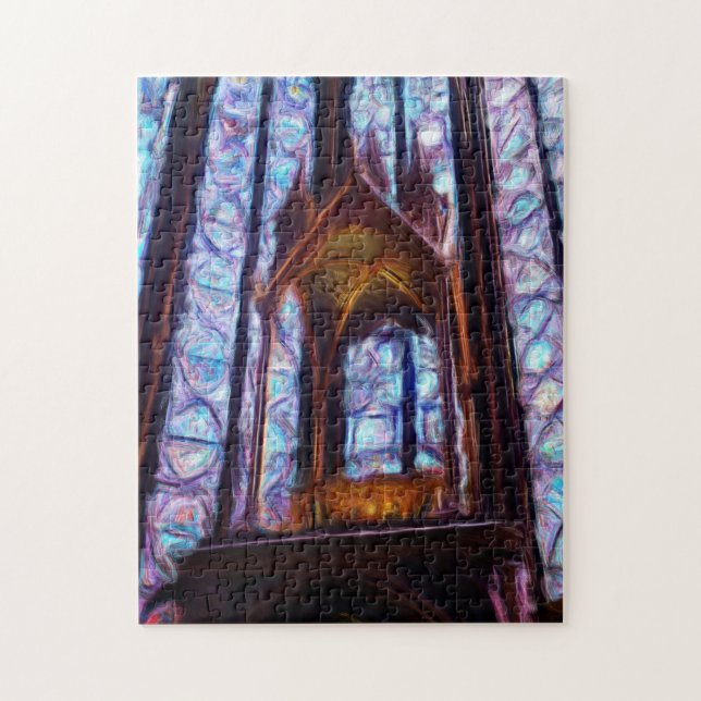 Sainte-Chapelle nedfläckad glass i Paris - Oil Pussel (Vertikal)