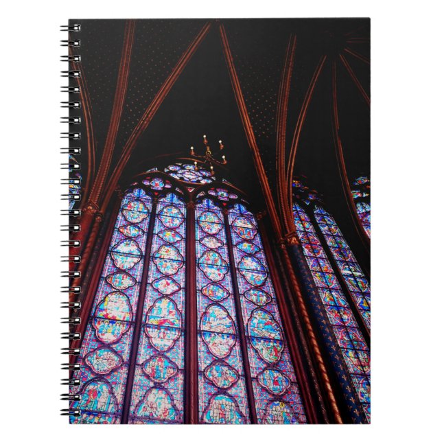 Sainte-Chapelle nedfläckad glass i Paris Photo Anteckningsbok (Framsidan)