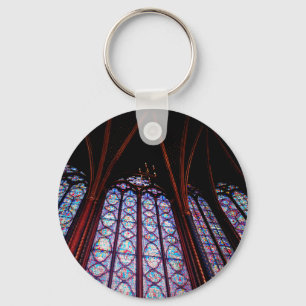 Sainte-Chapelle nedfläckad glass i Paris Photo Nyckelring