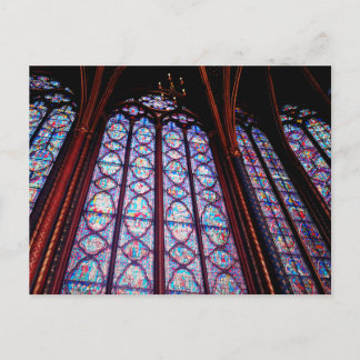 Sainte-Chapelle nedfläckad glass i Paris Photo Vykort