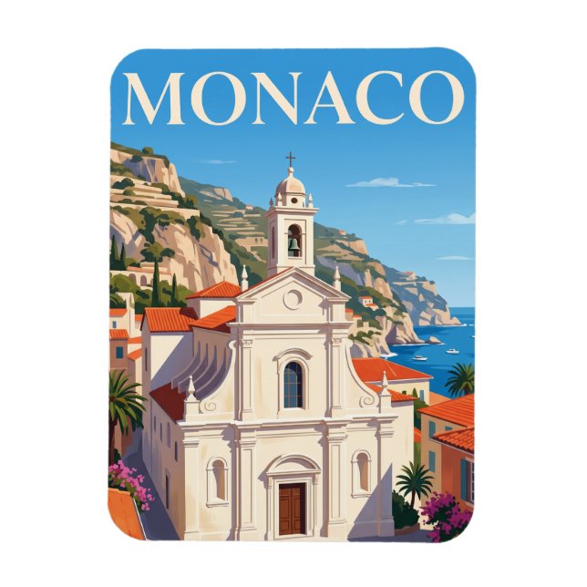 Sainte-Dévote-kyrkan Monaco Magnet (Vertikal)