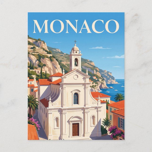 Sainte-Dévote-kyrkan Monaco Vykort (Framsida)