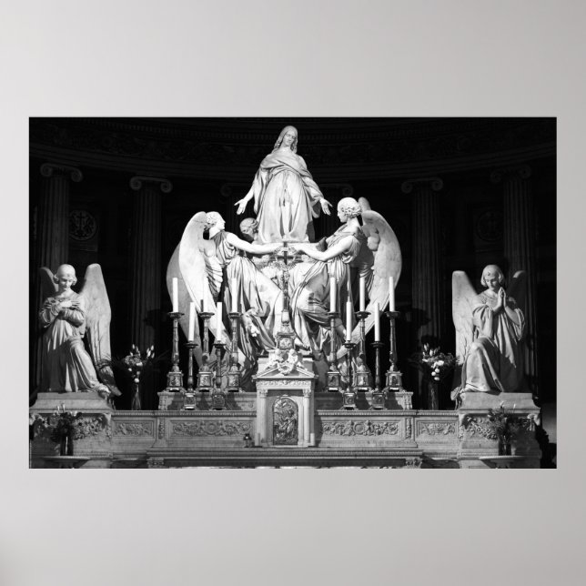 Sainte-Marie-Madeleine sculpture Änglar Paris Poster (Framsidan)