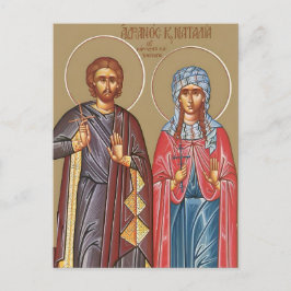 Saints Adrian and Natalia of Nicomedia Icon Vykort
