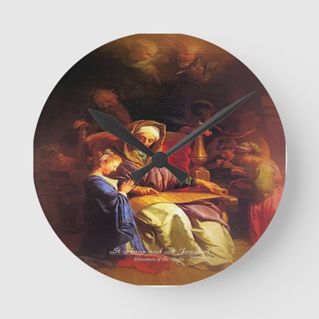 Saints Anne och Joachim, föräldrar till Mary Rund Klocka (Framsida)