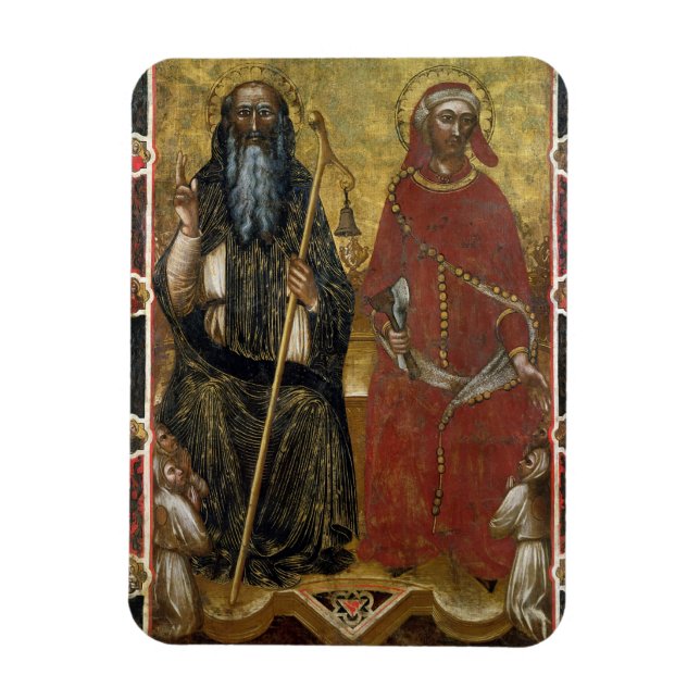 Saints Anthony Abbot och Eligius - Målad processaa Magnet (Vertikal)