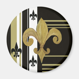 Saints Black och Guld Fleur de lis Magnet