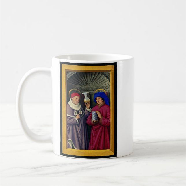 Saints Cosmas och Damian av Jean Bourdichon Kaffemugg (Vänster)