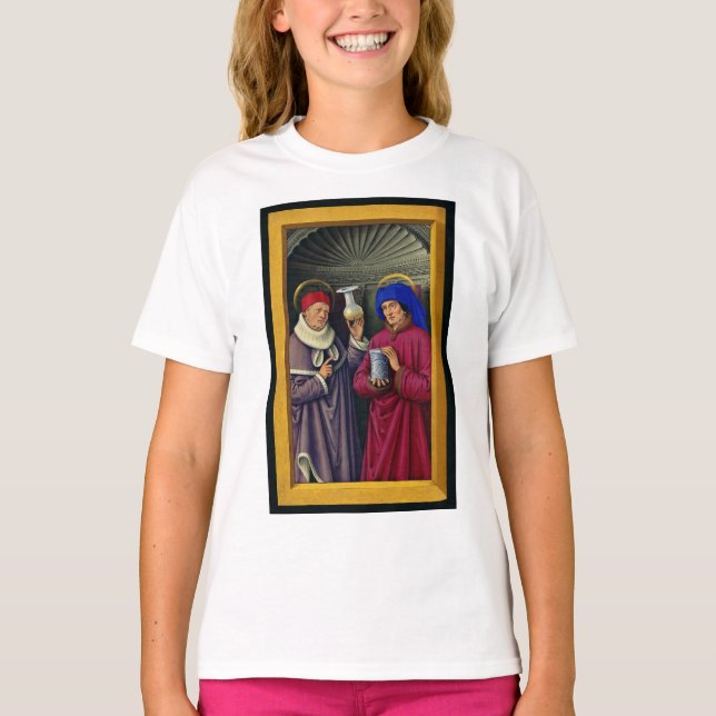 Saints Cosmas och Damian av Jean Bourdichon T Shirt (Framsida)