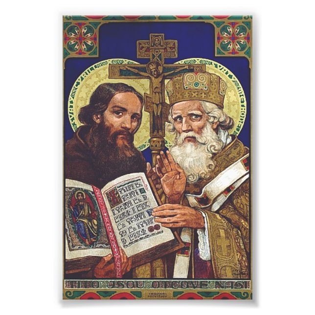 Saints Cyril och Methodius Patrons of Europe Fototryck (Framsidan)
