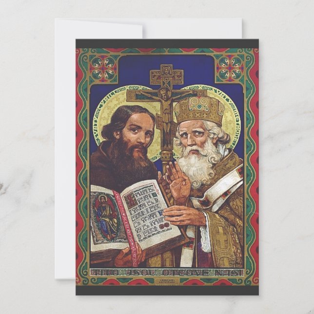 Saints Cyril och Methodius Patrons of Europe Julkort (Framsida)