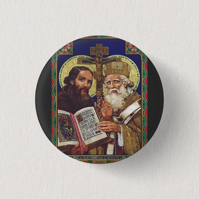 Saints Cyril och Methodius Patrons of Europe Knapp (Framsida)