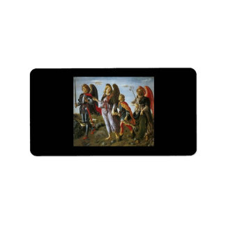 Saints Michael, Gabriel, Raphael med Tobias Adressetikett