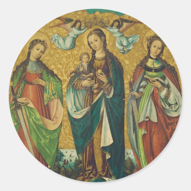 Saints Perpetua och Felicity Runt Klistermärke (Framsida)