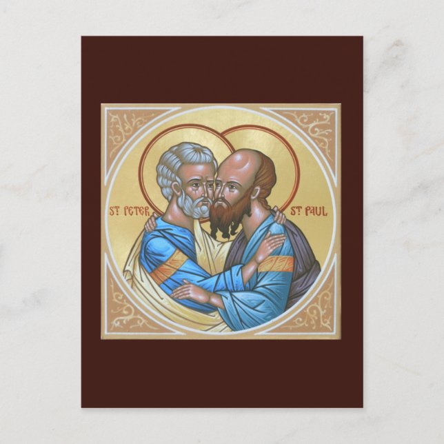 Saints Peter och Paul Prayer Card Vykort (Framsida)