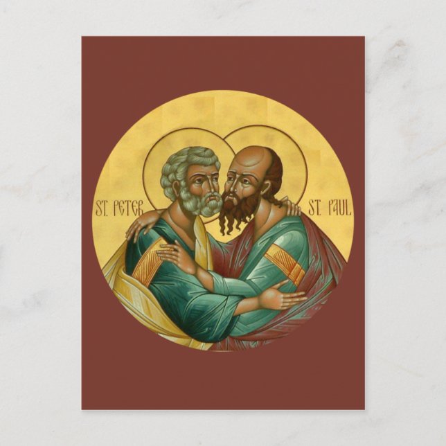Saints Peter och Paul Prayer Card Vykort (Framsida)