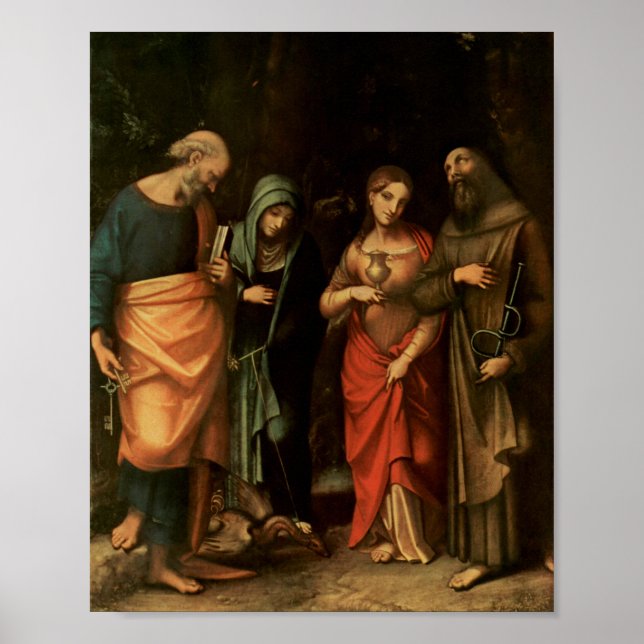 Saints St Peter Martha Mary Magdalene Correggio Poster (Framsidan)