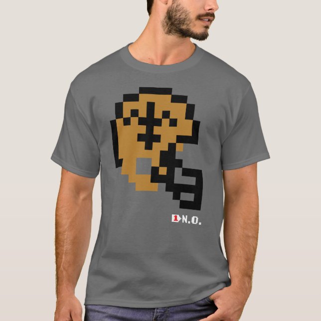 Saints Tecmo Bowl Helmet T-Shirt (Framsida)