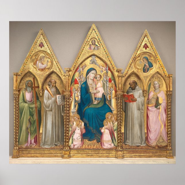 Saints Triptych - Agnolo Gaddi Fine Art Poster (Framsidan)