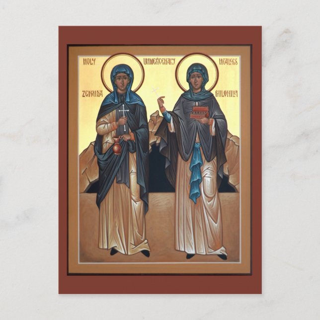 Saints Zinaida och Philonilla bönkort Vykort (Framsida)