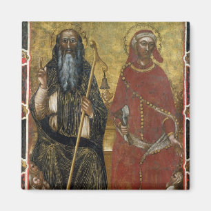SaintsAnthony Abbot och Eligius - målad behandlin Magnet