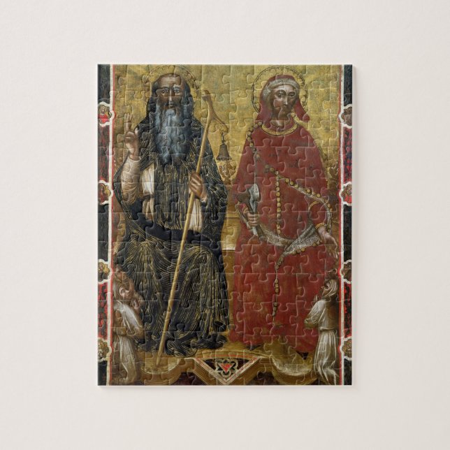 SaintsAnthony Abbot och Eligius - målad behandling Pussel (Vertikal)