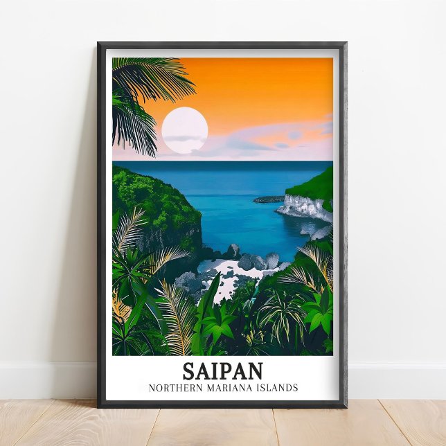 Saipan konst - Marina strandposter - Kagman tryck  (Skapare uppladdad)