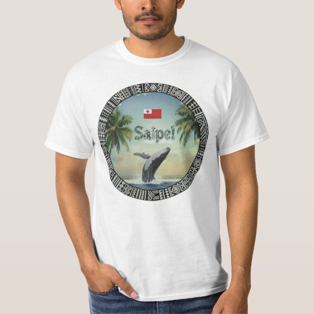 Saipe Tonga Eua whale off grid Pacific island T Shirt (Framsida)