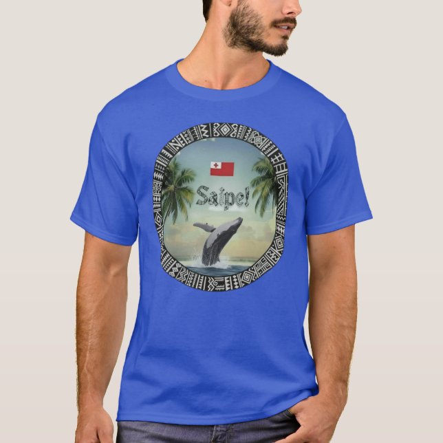 Saipe Tonga Eua whale off grid Pacific island T Shirt (Framsida)