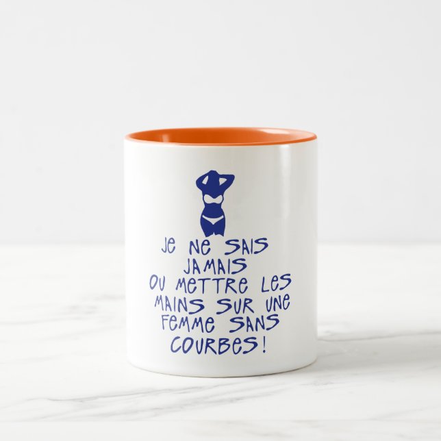 sais jamais mettre main femme courbes sans citatio Två-Tonad mugg (Center)