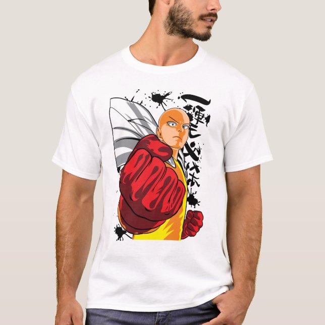 Saitama The Big Punch Of One Punch Man T Shirt (Framsida)