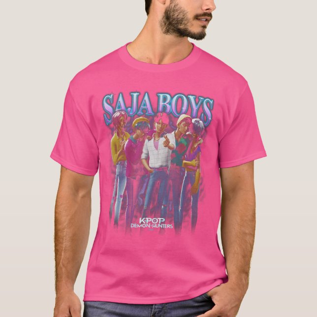 Saja Boys Heartthrob Officially Licensed retro T Shirt (Framsida)