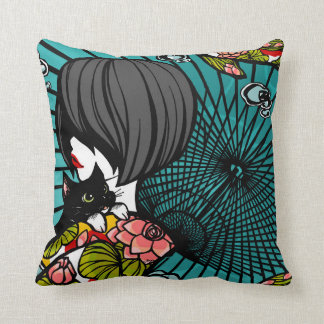 SajuArt Zen "Neko Koi Koi" PillowWe Kudde