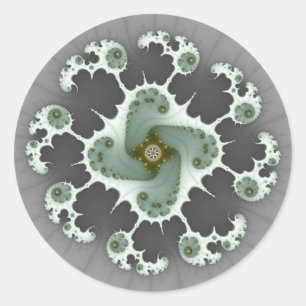 Sajul - Fractal Sticker Runt Klistermärke