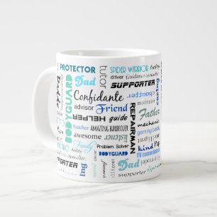 sak a pappa är för mig typografi jumbo mugg